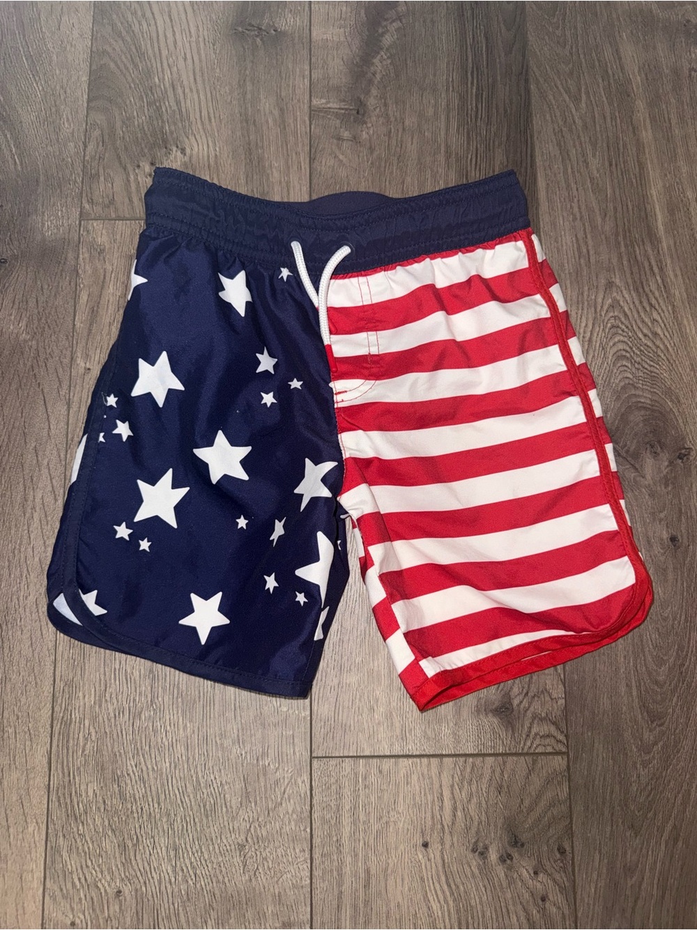 Cat & Jack Kids' American Flag Swim Trunks in Navy, Red, White
